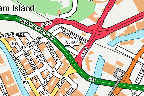 S3 8AP map - OS OpenMap – Local (Ordnance Survey)