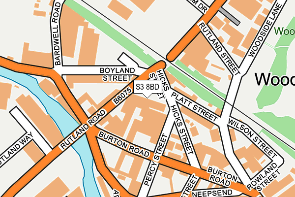 S3 8BD map - OS OpenMap – Local (Ordnance Survey)