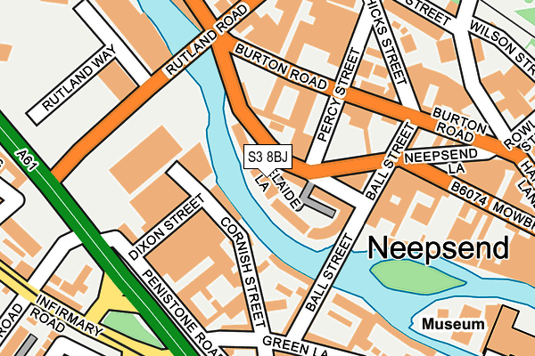 S3 8BJ map - OS OpenMap – Local (Ordnance Survey)