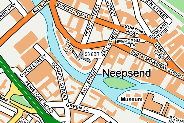 S3 8BR map - OS OpenMap – Local (Ordnance Survey)