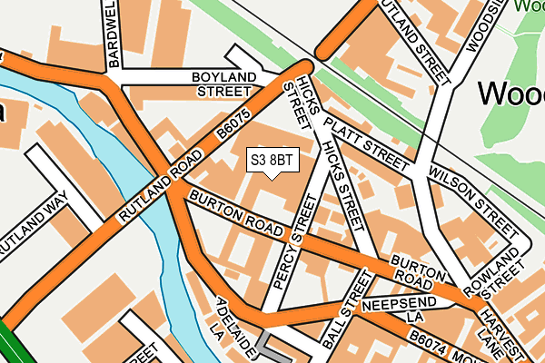 S3 8BT map - OS OpenMap – Local (Ordnance Survey)