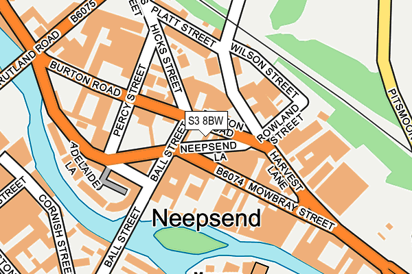 S3 8BW map - OS OpenMap – Local (Ordnance Survey)