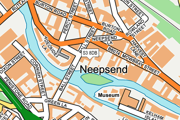 S3 8DB map - OS OpenMap – Local (Ordnance Survey)