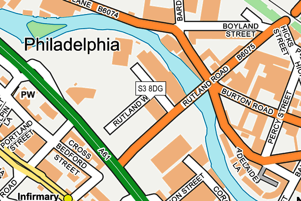 S3 8DG map - OS OpenMap – Local (Ordnance Survey)