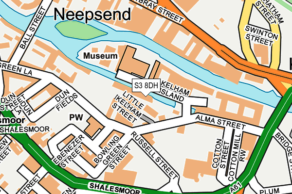 S3 8DH map - OS OpenMap – Local (Ordnance Survey)
