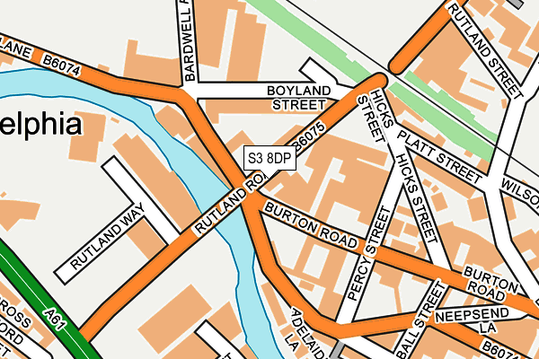 S3 8DP map - OS OpenMap – Local (Ordnance Survey)