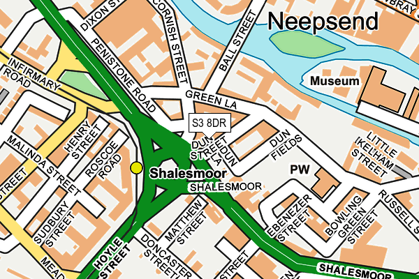 S3 8DR map - OS OpenMap – Local (Ordnance Survey)