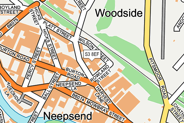 S3 8EF map - OS OpenMap – Local (Ordnance Survey)