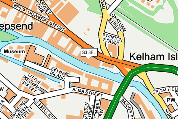 S3 8EL map - OS OpenMap – Local (Ordnance Survey)