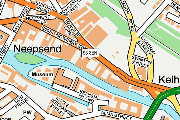 S3 8EN map - OS OpenMap – Local (Ordnance Survey)