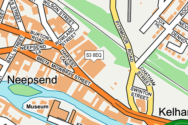 S3 8EQ map - OS OpenMap – Local (Ordnance Survey)