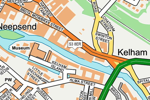 S3 8ER map - OS OpenMap – Local (Ordnance Survey)