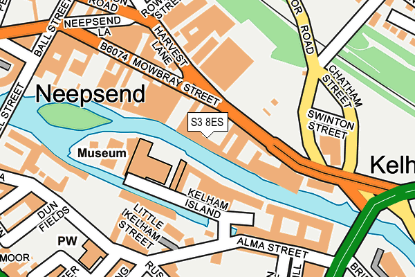 S3 8ES map - OS OpenMap – Local (Ordnance Survey)