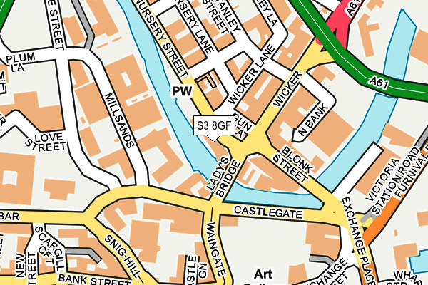 S3 8GF map - OS OpenMap – Local (Ordnance Survey)