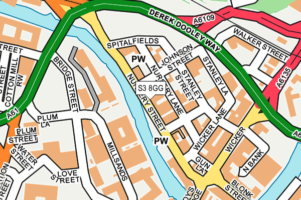 S3 8GG map - OS OpenMap – Local (Ordnance Survey)
