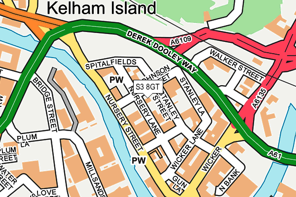 S3 8GT map - OS OpenMap – Local (Ordnance Survey)