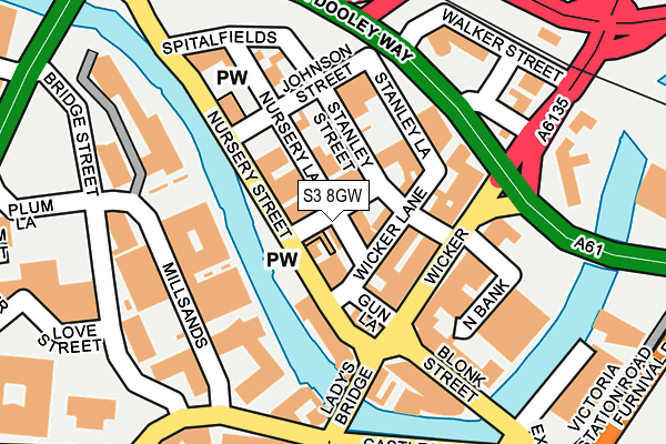 S3 8GW map - OS OpenMap – Local (Ordnance Survey)