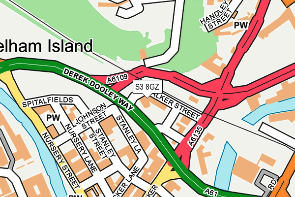 S3 8GZ map - OS OpenMap – Local (Ordnance Survey)