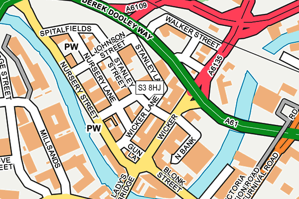 S3 8HJ map - OS OpenMap – Local (Ordnance Survey)