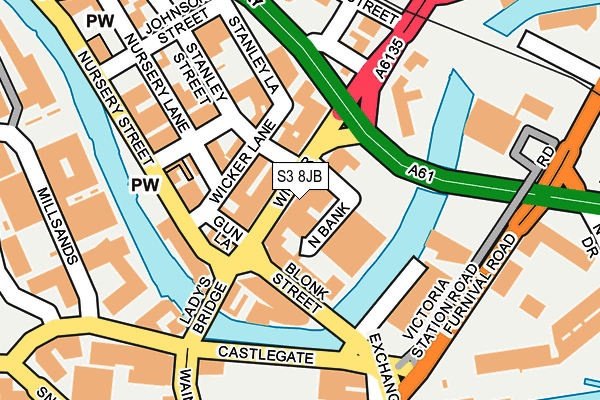 S3 8JB map - OS OpenMap – Local (Ordnance Survey)