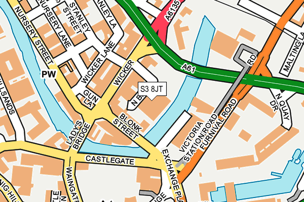S3 8JT map - OS OpenMap – Local (Ordnance Survey)