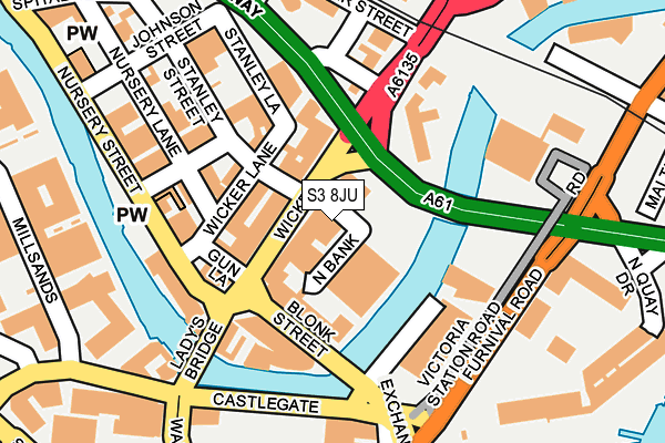 S3 8JU map - OS OpenMap – Local (Ordnance Survey)