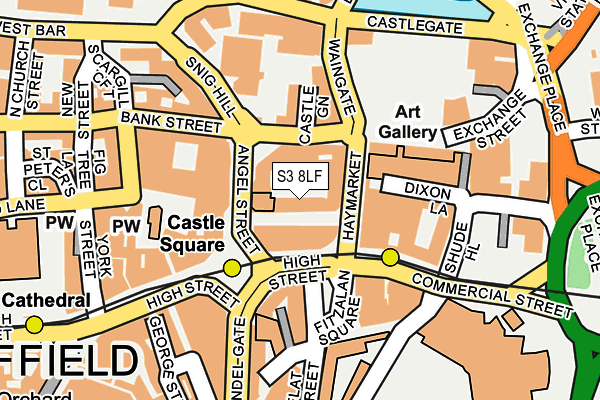 S3 8LF map - OS OpenMap – Local (Ordnance Survey)