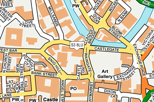 S3 8LU map - OS OpenMap – Local (Ordnance Survey)