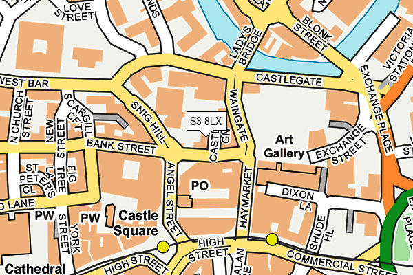 S3 8LX map - OS OpenMap – Local (Ordnance Survey)