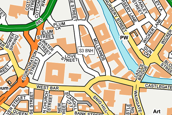 S3 8NH map - OS OpenMap – Local (Ordnance Survey)