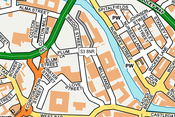 S3 8NR map - OS OpenMap – Local (Ordnance Survey)