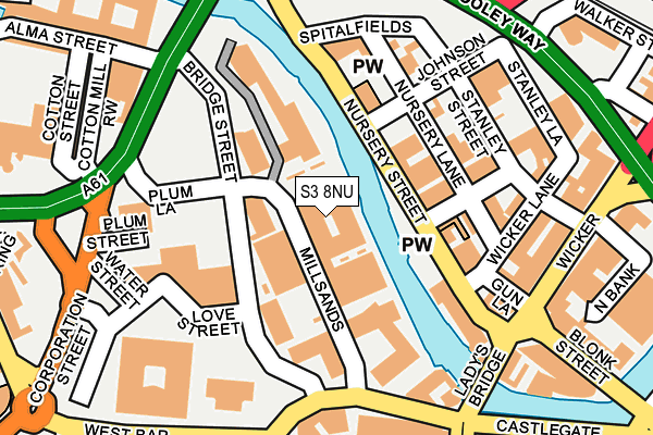S3 8NU map - OS OpenMap – Local (Ordnance Survey)