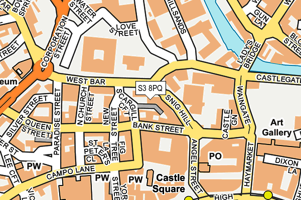 S3 8PQ map - OS OpenMap – Local (Ordnance Survey)
