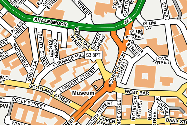 S3 8PT map - OS OpenMap – Local (Ordnance Survey)