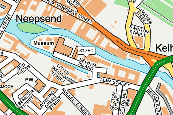 S3 8RD map - OS OpenMap – Local (Ordnance Survey)