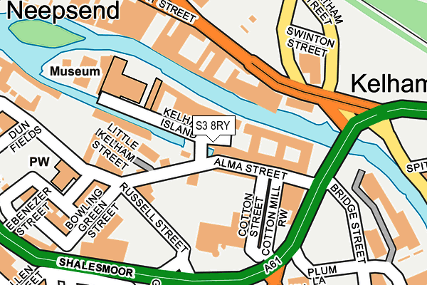 S3 8RY map - OS OpenMap – Local (Ordnance Survey)