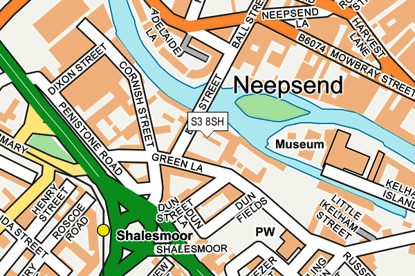 S3 8SH map - OS OpenMap – Local (Ordnance Survey)