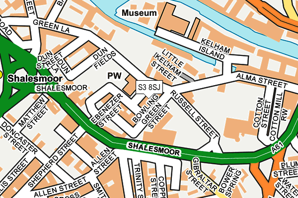 S3 8SJ map - OS OpenMap – Local (Ordnance Survey)