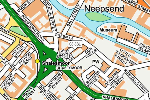 S3 8SL map - OS OpenMap – Local (Ordnance Survey)