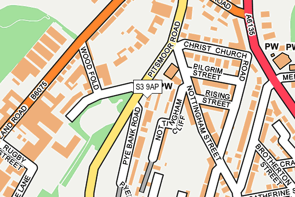 S3 9AP map - OS OpenMap – Local (Ordnance Survey)