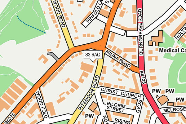 S3 9AQ map - OS OpenMap – Local (Ordnance Survey)