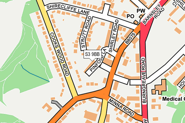 S3 9BB map - OS OpenMap – Local (Ordnance Survey)