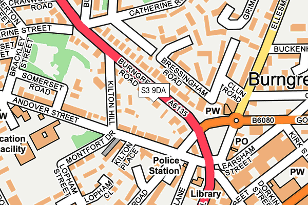 S3 9DA map - OS OpenMap – Local (Ordnance Survey)