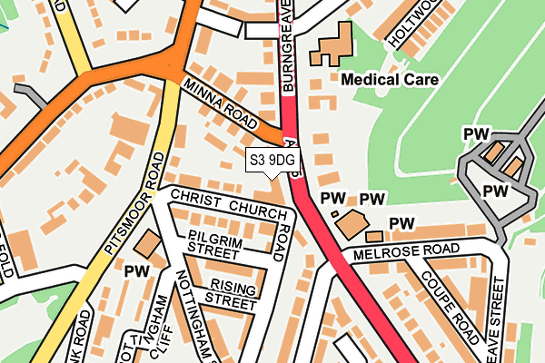 S3 9DG map - OS OpenMap – Local (Ordnance Survey)