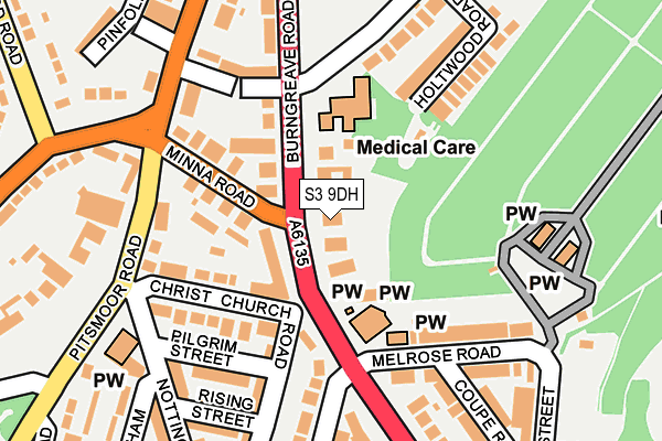 S3 9DH map - OS OpenMap – Local (Ordnance Survey)