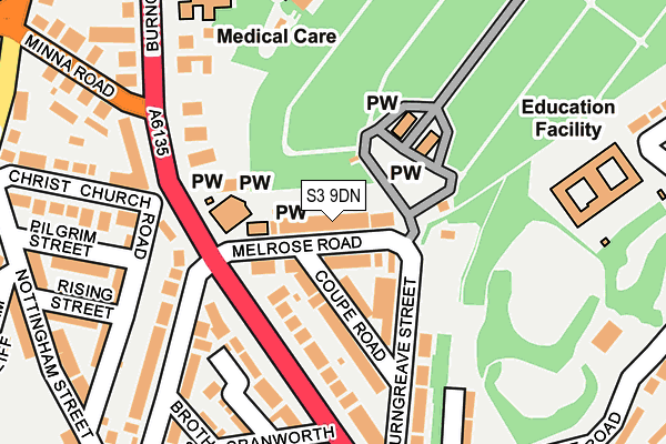 S3 9DN map - OS OpenMap – Local (Ordnance Survey)