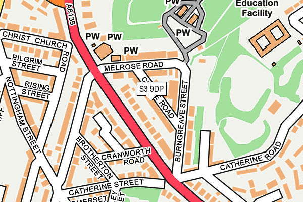 S3 9DP map - OS OpenMap – Local (Ordnance Survey)