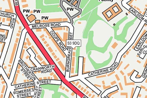 S3 9DQ map - OS OpenMap – Local (Ordnance Survey)