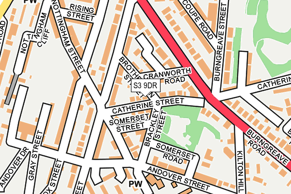 S3 9DR map - OS OpenMap – Local (Ordnance Survey)