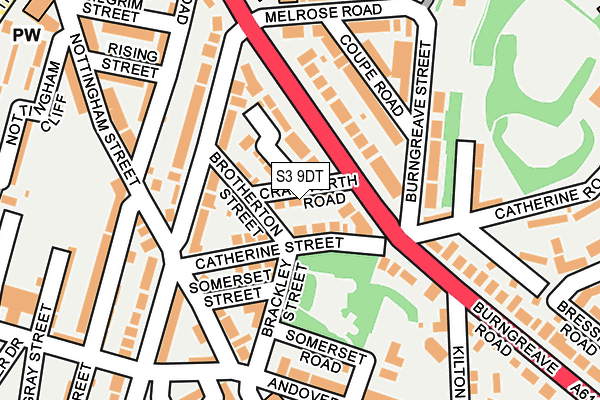 S3 9DT map - OS OpenMap – Local (Ordnance Survey)